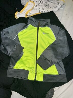 Nike Zip-Up Jacket - Neon Green & Gray
